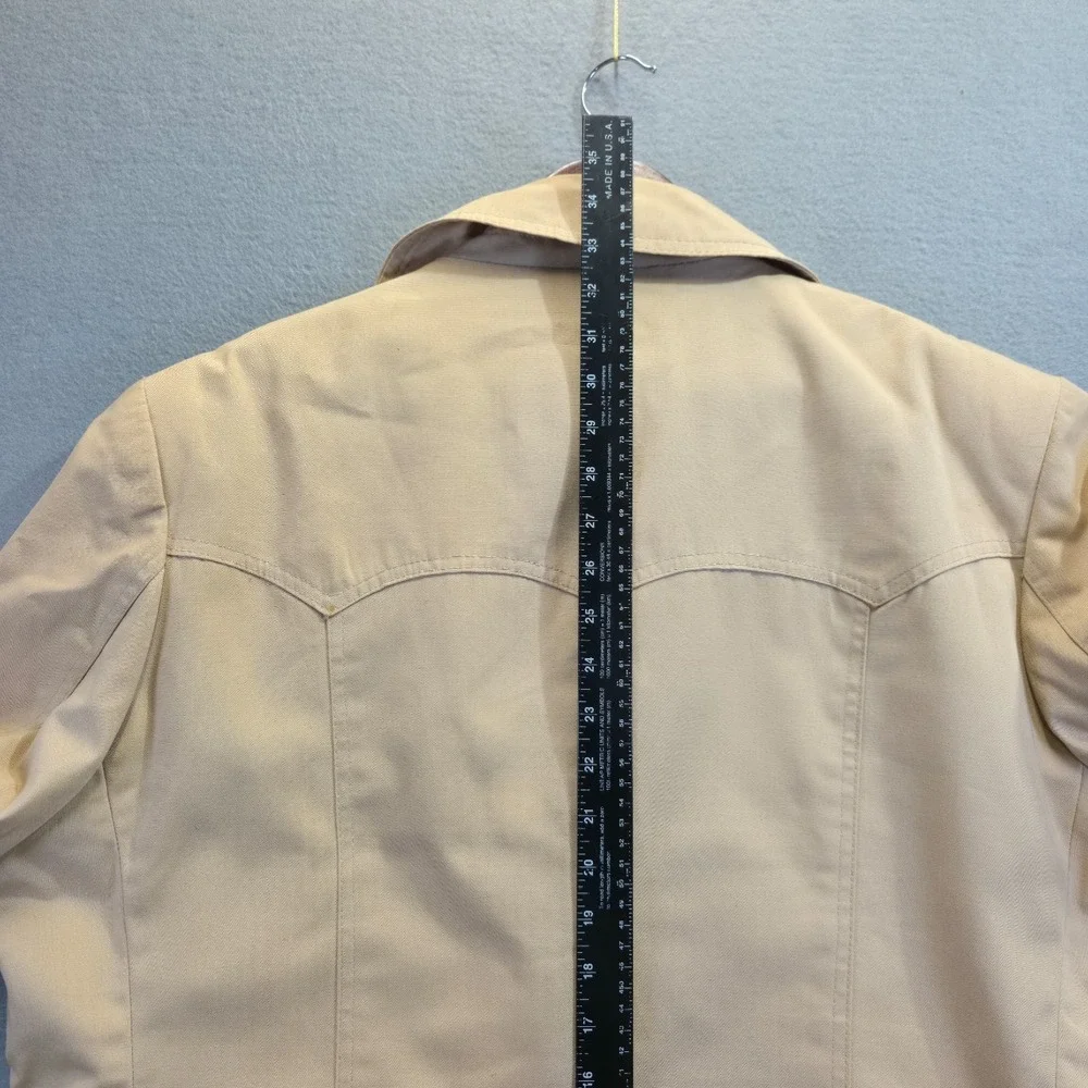 Vintage Grais Men's Tan Faux Fur Lined Western Coat Size 46‎ Reg Made in USA